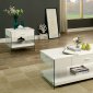 Raya CM4451WH Coffee Table & 2 End Table 3Pc Set in White