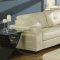 Ivory Bonded Leather Contemporary Living Room w/Tufted Backs