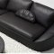 Black Leather Modern Sectional Sofa w/Coffee Table