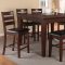 F2208 Dining Set Counter Height 5Pc Walnut by Poundex w/Options