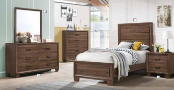 Brandon 4Pc Youth Bedroom Set 205321 in Warm Brown by Coaster [CRKB-205321T-Brandon]