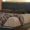 Dark Chocolate Brown Contemporary Bed with Bycast Leather Design