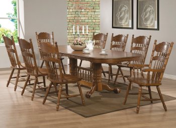 Brooks Dining Table 104271 by Coaster in Oak w/Options [CRDS-104271 Brooks]