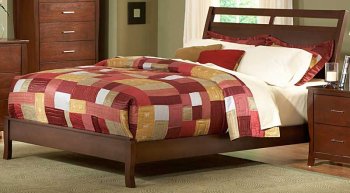 Warm Brown Cherry Contemporary Bedroom w/Optional Items [HEBS-1440-Rivera]