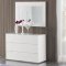 White Finish Modern Bedroom w/Leatherette Upholstered Bed