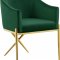 Xavier Dining Chair 763 Set of 2 Green Velvet Fabric by Meridian