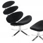 Black Velour Microfiber Lounge Swivel Chair