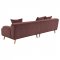 Elizabeth Extra Long Sofa 503957 in Wine Corduroy by Coaster