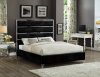 Zuma Upholstered Bed in Black Velvet Fabric by Meridian