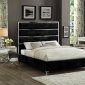 Zuma Upholstered Bed in Black Velvet Fabric by Meridian