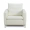 Linea Sofa & Loveseat Set in White Leather by Whiteline