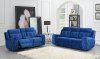 U8311 Power Motion Sofa & Loveseat Set in Blue Velvet by Global