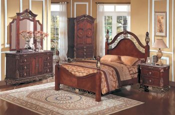 Traditional Style Bedroom with Metal and Marble Detail [AMBS-50-4500]