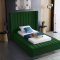 Kiki Upholstered Bed in Green Velvet Fabric by Meridian