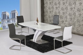 Natalie Dining Table 5Pc Set in White by Chintaly [CYDS-Natalie]