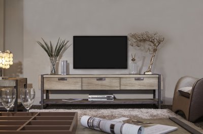 Richmond TV Stand in Natural Paulownia by Whiteline