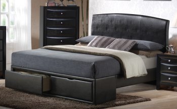 300245Q Briana Upholstered Bed in Black by Coaster [CRB-300245Q]