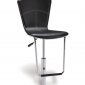 Black Faux Leather Modern Bar Stool With High Back