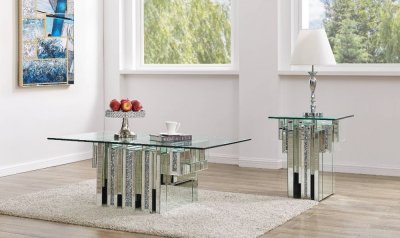 Noralie Coffee Table 88000 in Mirror by Acme w/Options