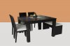 Wenge Finish Modern Square Dining Table w/Glass Center