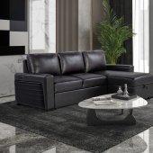 U01830 Sectional Sofa Bed in Blanche Charcoal/Black by Global