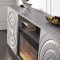 Myra Electric Fireplace Media Console in Silver w/Mylar