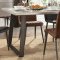 Kaylia Dining Table 70105 in Aluminum & Leather by Acme