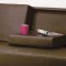 Brown Micro Suede Contemporary Sofa Bed w/Drop Down Center Table