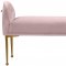 Owen Bench 144 in Pink Velvet Fabric by Meridian