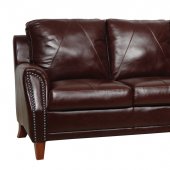 Austin Sofa & Loveseat Set Dark Sienna Full Italian Leather