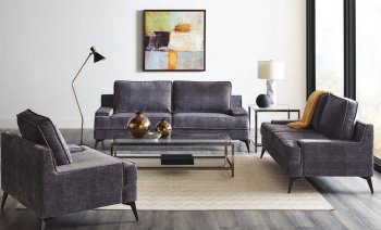 Mattie Sofa & Loveseat Set 550941 in Charcoal Velvet by Coaster [CRS-550941 Mattie]