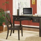 Black Finish Modern Home Office Desk w/Optional Chair