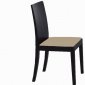 Wenge Finish Set of 4 Modern Dining Chairs w/Cream Seat