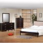 Dark Cappuccino Finish Contemporary Bedroom with Platform Bed