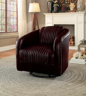 Moderne Swivel Chair 1200BRW Brown Bi-Cast Vinyl by Homelegance