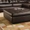 Brown Tufted Top Grain Italian Leather Modern Sectional Sofa