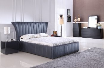 Rio Bedroom in Black Leatherette by American Eagle w/Options [AEBS-Rio Black]