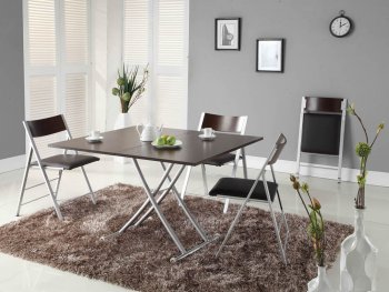 Brown Wood Top & Metal Base Modern Dining Table w/Options [CVDS-Aspen]