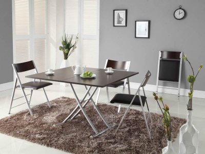 Brown Wood Top & Metal Base Modern Dining Table w/Options