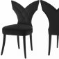 Leandra Dining Chair 742 Set of 2 Black Velvet Fabric - Meridian