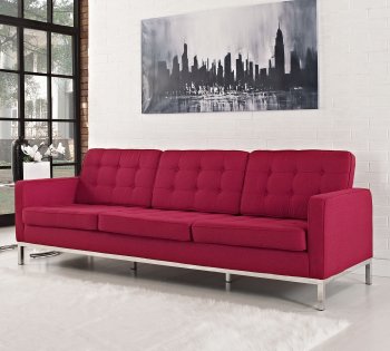 Loft Wool Sofa in Red by Modway w/Options [MWS-Loft Wool Red]