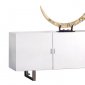 White Finish Modern 3 Door Buffet/TV Stand