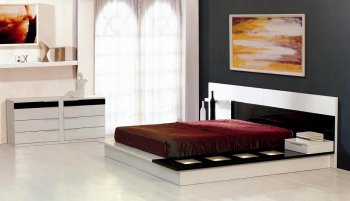 Black and White Gloss Finish Contemporary Bedroom Set [VGBS-Impera]