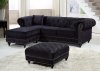 Sabrina Sectional Sofa 667 in Black Velvet Fabric by Meridian