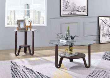 Darby 3Pc Coffee & End Tables Set 81105 in Dark Walnut by Acme [AMCT-81105-Darby]