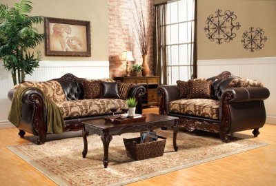 Bonaparte Sofa SM6108 in Fabric & Leatherette w/Options