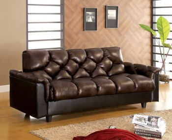 CM2120 Bowie Sofa Bed in Dark Brown Leather-Like Fabric [FASB-CM2120 Bowie]