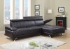 ULV8 Sectional Sofa in Chocolate Bonded Leather by Global