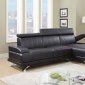 ULV8 Sectional Sofa in Chocolate Bonded Leather by Global