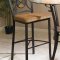 Glass Top Metal Base Counter Height Dinette w/Slate Inlays